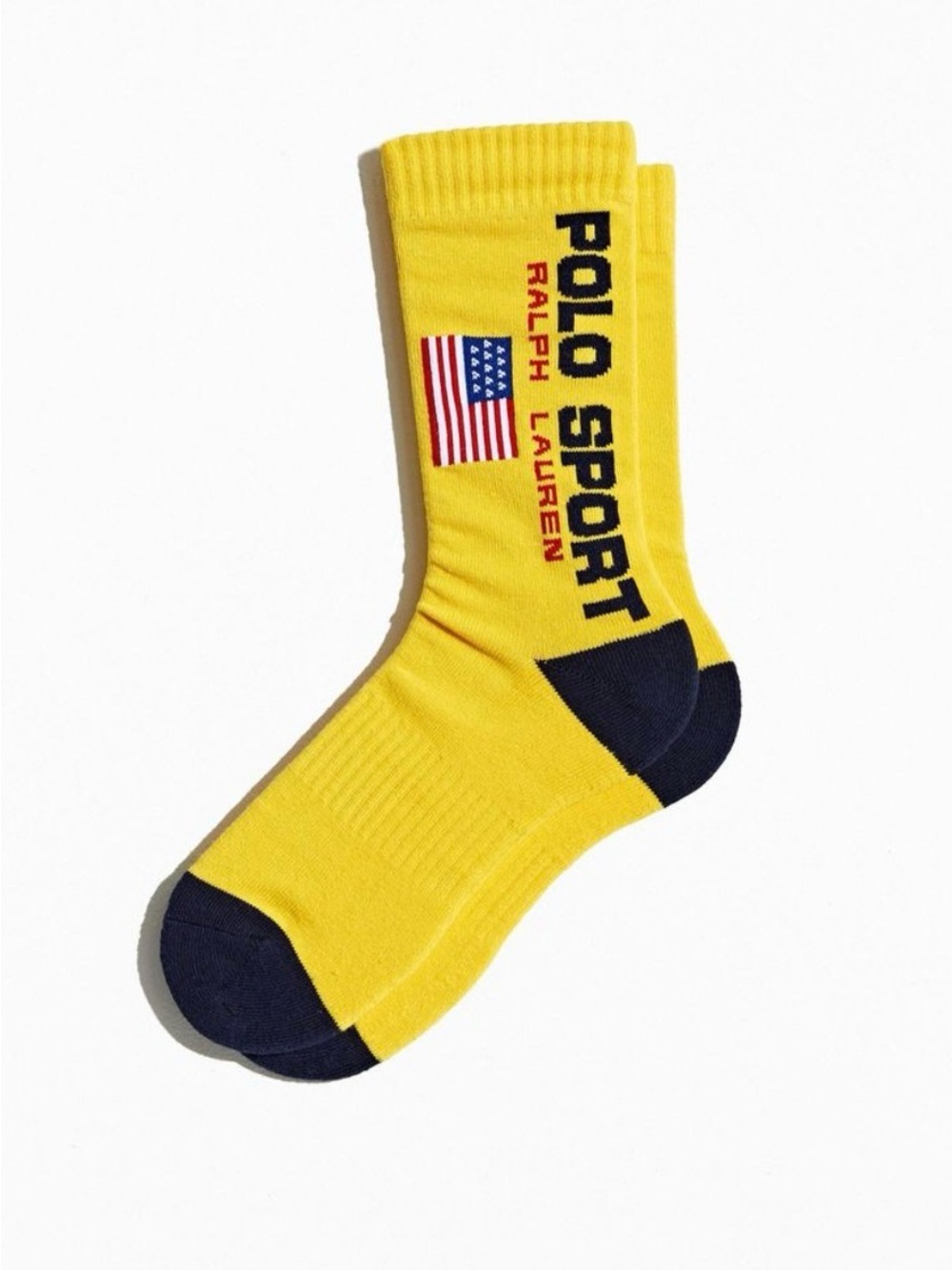 Polo by Ralph Lauren Gold Athletic Crew Socks with Navy Accents